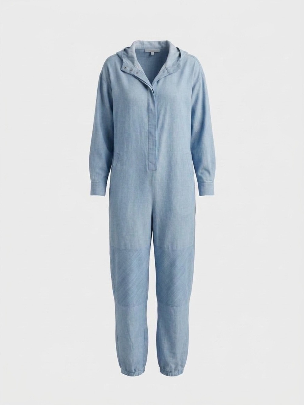 TIBI Chambray Dr Hoodie Jumpsuit Size S Ligde (Sky Blue), Long Sleeved Hood